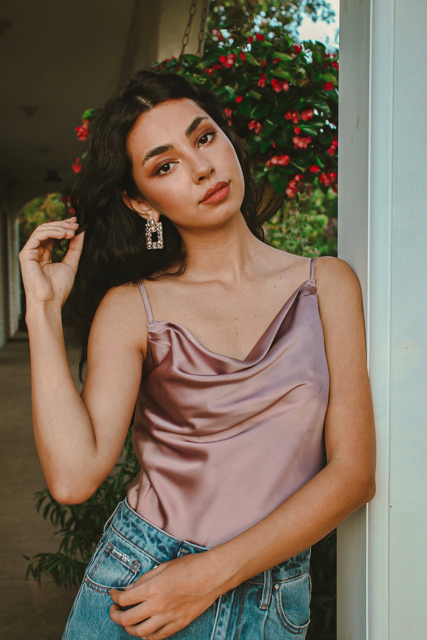 Vanessa Satin Bodysuit Mauve